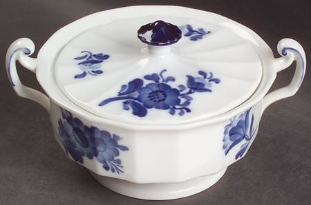 Blue Flowers Sugar Bowl & Lid