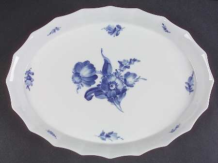 Blue Flowers 11" Oval Serving Platter