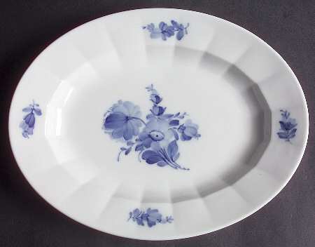Blue Flowers 9" Oval Serving Platter by Royal Copenhagen