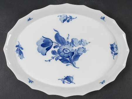 Blue Flowers 11" Oval Serving Platter