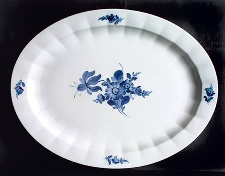Blue Flowers 18" Oval Serving Platter