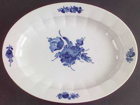 Blue Flowers 14" Oval Serving Platter by Royal Copenhagen