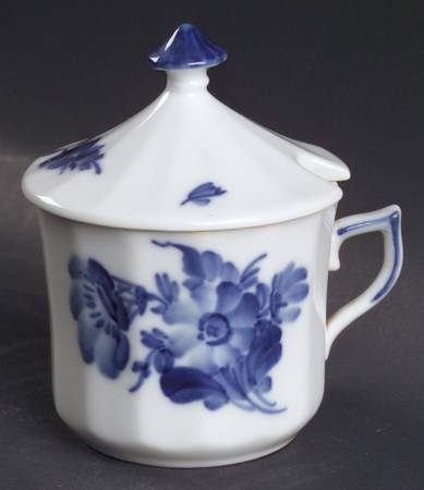 Blue Flowers Mustard Jar & Lid by Royal Copenhagen