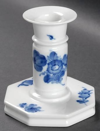Blue Flowers Small Candlestick