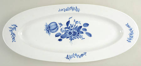 Blue Flowers Braided Fish Platter