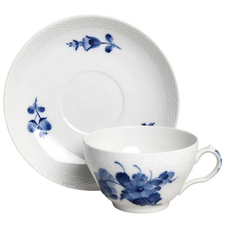 Blue Flowers Braided Oversized Cup & Saucer Set