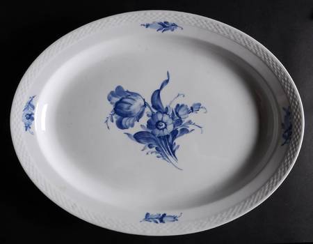 Blue Flowers Braided 17" Oval Serving Platter