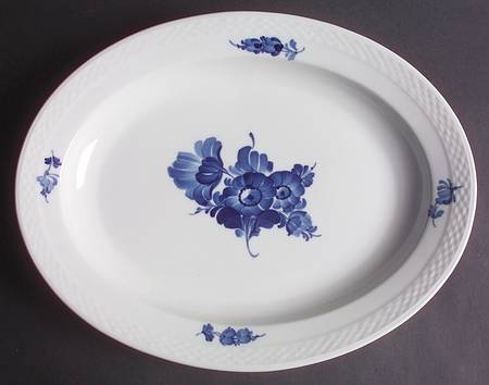 Blue Flowers Braided 14" Oval Serving Platter