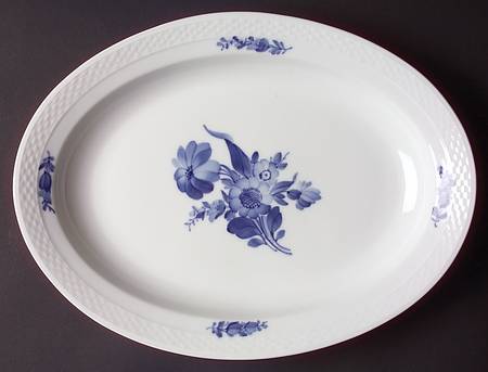 Blue Flowers Braided 13" Oval Serving Platter