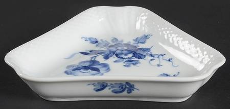 Blue Flowers Braided Tray for Condiment Set