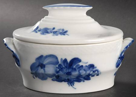 Blue Flowers Braided Oval Box & Lid