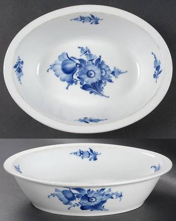 Blue Flowers Braided 9" Oval Vegetable Bowl