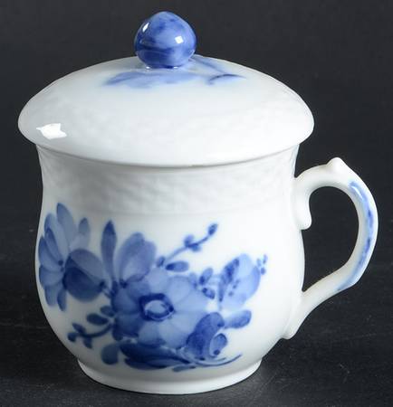 Blue Flowers Braided Mustard Jar & Lid