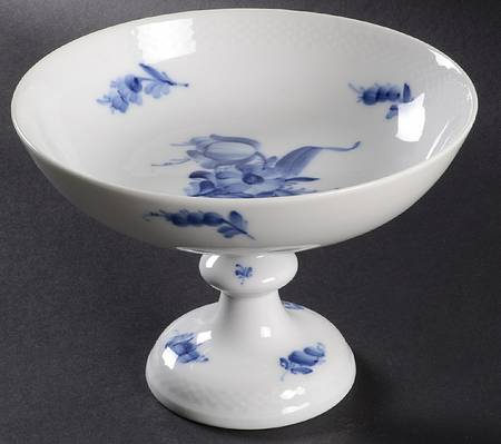 Blue Flowers Braided 8" Diameter Pedestal Cake Stand