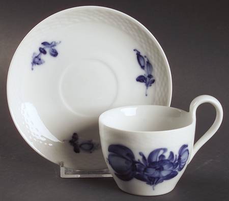 Blue Flowers Braided Flat Cup & Saucer Set