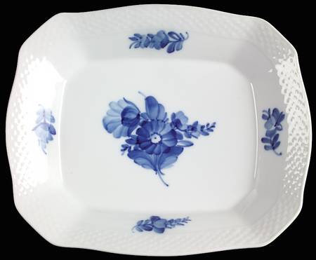 Blue Flowers Braided Square Cake Plate
