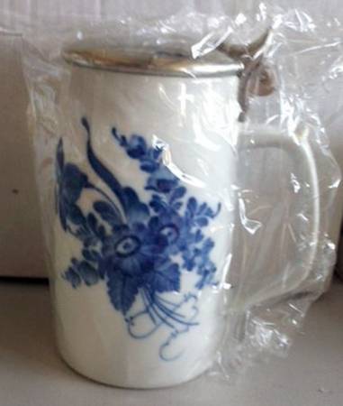 Blue Flowers Braided Beer Stein