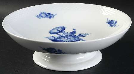 Blue Flowers Braided 8" Diameter Pedestal Cake Stand