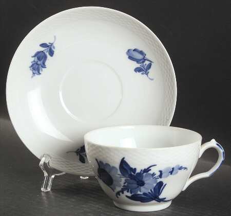 Blue Flowers Braided Oversized Cup & Saucer Set