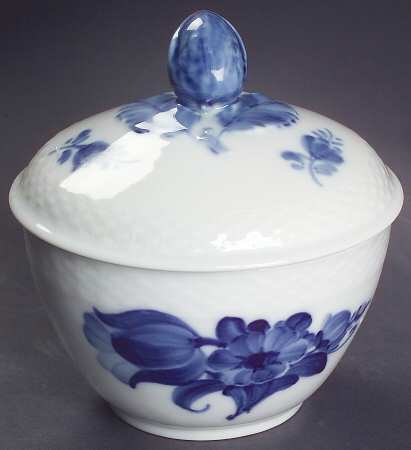 Blue Flowers Braided Sugar Bowl & Lid