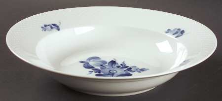 Blue Flowers Braided Large Rim Soup Bowl