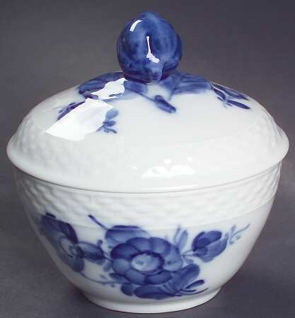 Blue Flowers Braided Sugar Bowl & Lid