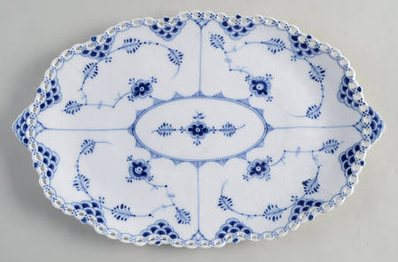 Blue Fluted Full Lace (No Trim) Stand for Fruit Basket & Stand Set