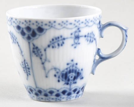 Blue Fluted Full Lace (No Trim) Flat Demitasse Cup