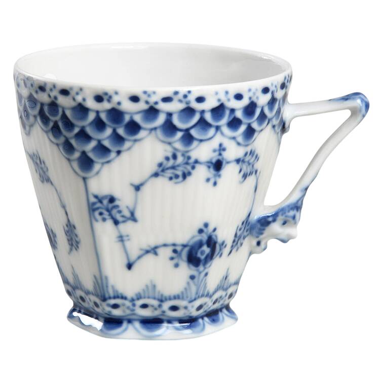 Blue Fluted Full Lace (No Trim) Footed Cup