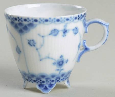 Blue Fluted Full Lace (No Trim) Footed Demitasse Cup
