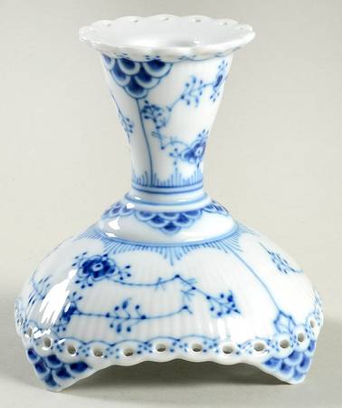 Blue Fluted Full Lace (No Trim) 3" Candlestick