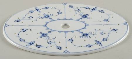 Blue Fluted Full Lace (No Trim) 18" Oval Platter Strainer