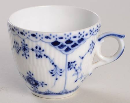 Blue Fluted Full Lace (No Trim) Flat Demitasse Cup