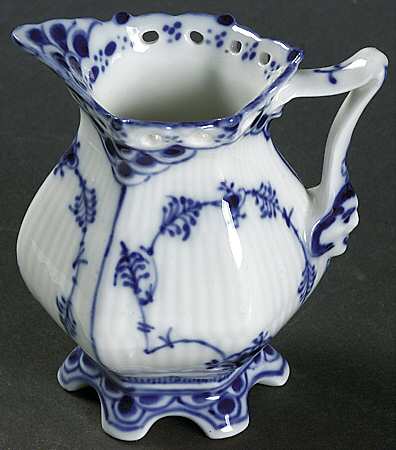 Blue Fluted Full Lace (No Trim) Mini Creamer