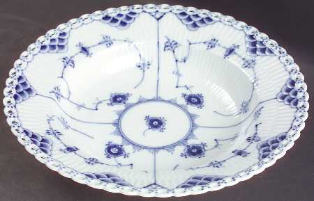 Blue Fluted Full Lace (No Trim) Large Rim Soup Bowl