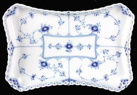 Blue Fluted Full Lace (No Trim) Tray for Creamer & Open Sugar
