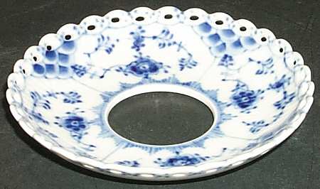 Blue Fluted Full Lace (No Trim) Bobeche/Candle Ring