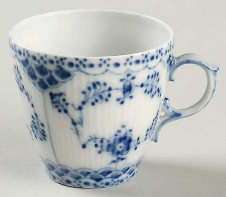 Blue Fluted Full Lace (No Trim) Flat Demitasse Cup