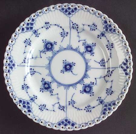 Blue Fluted Full Lace (No Trim) Bread & Butter Plate