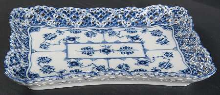 Blue Fluted Full Lace (No Trim) Tray for Creamer & Open Sugar