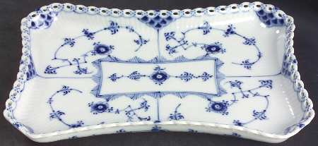Blue Fluted Full Lace (No Trim) Tray for Creamer & Open Sugar