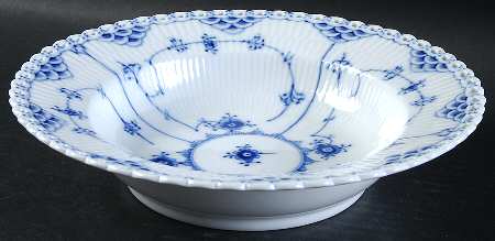 Blue Fluted Full Lace (No Trim) Large Rim Soup Bowl