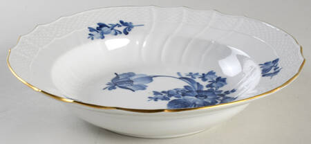 Blue Flowers (Curved, Gold) Rim Soup Bowl by Royal Copenhagen