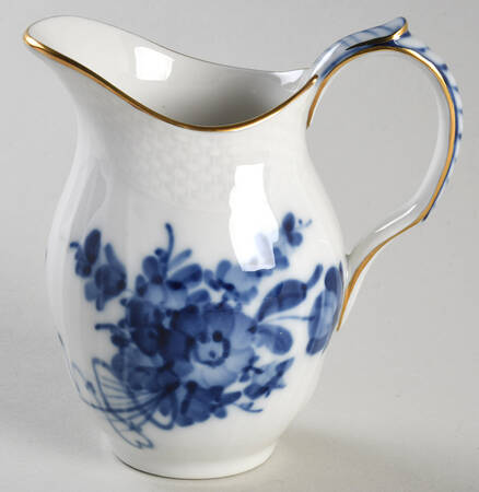 Blue Flowers (Curved, Gold) Creamer by Royal Copenhagen