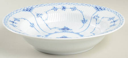 Blue Fluted Half Lace Border (No Trim) Rim Soup Bowl