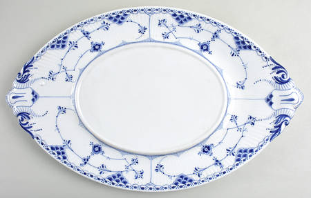 Blue Fluted Half Lace Border (No Trim) Underplate for Oval Tureen