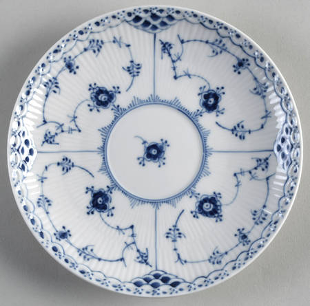 Blue Fluted Half Lace Border (No Trim) Saucer for Oversized Cup