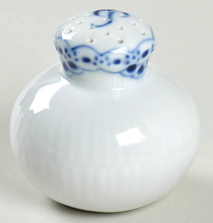 Blue Fluted Half Lace Border (No Trim) Pepper Shaker