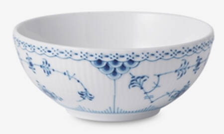 Blue Fluted Half Lace Border (No Trim) 5" All Purpose Bowl
