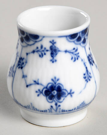 Blue Fluted Half Lace Border (No Trim) Mustard Jar No Lid